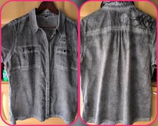 SOCCX BLUSE XXL 44 WASHED GRAU