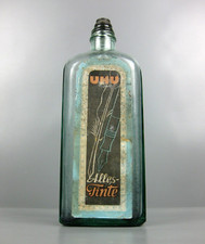 alte Tintenflasche ALLES TINTE UHU Werk H. u. M. Fischer Bühl in Baden Werbung