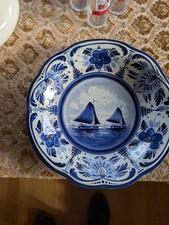 Wandteller - 30cm - blau/weiß - Manufaktur :  Boch Delfts   handbemalt