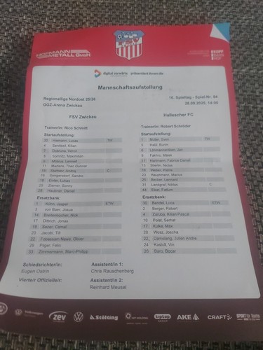 Aufstellung fsv zwickau - , zwickau-