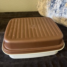 Eckige Tupperware Brotbox Brotmax Laibwächter Bäckermeister 1469 1470 Braun