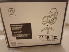 OVP Bürostuhl Sportsitz Deluxe Stoff schwarz/w. Armlehne Gamingstuhl Chefsessel