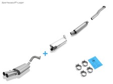 Fox Edelstahl Anlage Audi 80/90 89 B3 Limo/Coupe + B4 Cabrio 2.0 16V 2.3l 2x63