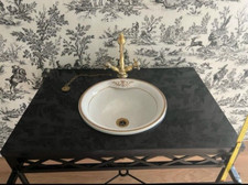 Luxus Jugendstil Waschbecken Waschtisch Retro Freistehend Massiv #38