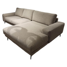 Natura Ecksofa Redington Stoff Toffee PG D Beige Grau Metallfuß Schwarz 