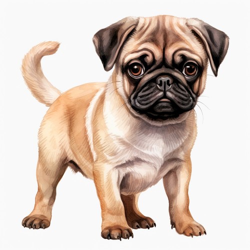 Wandtattoo aufkleber mops - wandtattoo,