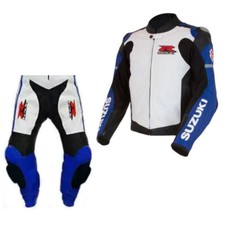 GSXR SUZUKI Biker Lederkombi Biker Ledranzug Herren Motorrad Leder Jacke Hose CE