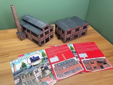BUSCH 1557 1558 Papierfabrik und Halle für H0 - gebaut, gealtert