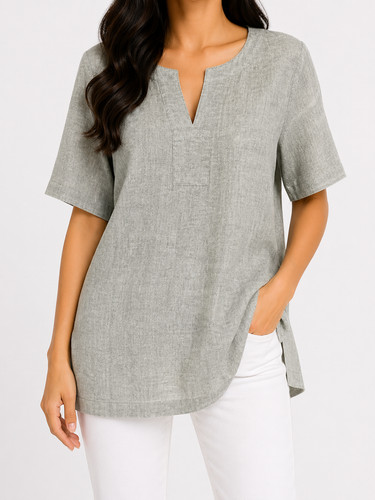Linen shirt de green - 44,