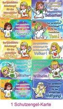 Schutzengelkarte Schutzengel Karte mit Name Jungennamen Buchstabe S-W Geschenk
