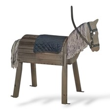 Holz Pferd Spielzeugpferd-Halfter Zügel/blauer Satteldecke/  103 x 30,5 x 99 cm