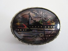  DESIGN BROSCHE ° ALFANO ° Made in Brasil ° Hinterglasmalerei °Landschaftsmotiv°