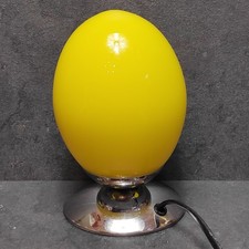 Eierlampe Gelb Chromfuß Lampe Vintage Style Gelb Tischlampe Retro Space Age Stil