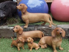 Dackel Deko Figur wetterfest lebensecht Hundefigur Jagd Teckel Gartendeko Neu