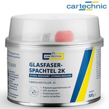 Cartechnic 2K Glasfaserspachtel VOC Spachtel Styrol reduziert mit Härter 500g