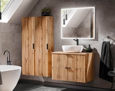 Badmöbel Waschtisch Unterschrank Sets Portree 60cm | Hochschrank | Wotan-Eiche