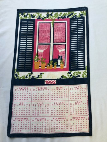 Kalender tuch 1992 stoff - kalender,
