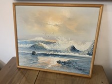 Bild mit Holzrahmen Motiv Brandung am Meer/Ostsee