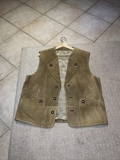Leder Trachten Weste Bock Herren Braun Gr.50 M Oktoberfest 🤩👍