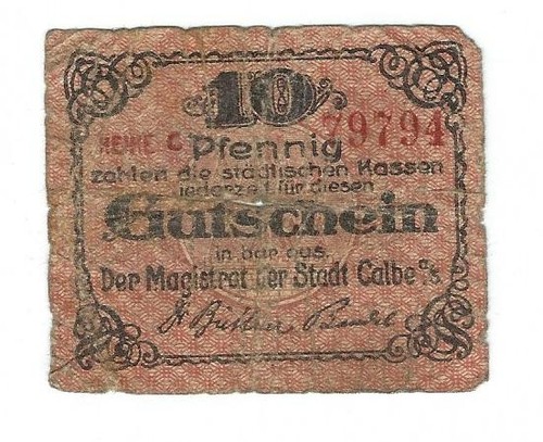 Notgeld calbe saale stadt - -,