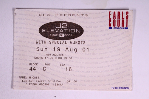 Bono konzertticket original - u2,