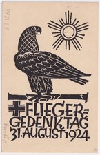 Deutsches Reich Weimar Privatganzsache Flieger Gedenktag 1924 SST Wasserkuppe