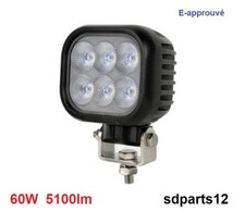 Scheinwerfer Arbeits- LED 12V 24V 60W 5100Lm 6000K Weißlicht Farm Traktor 4x4 E9