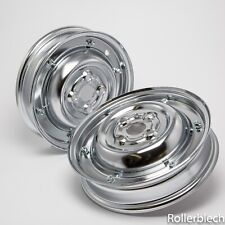 Vespa 2x Felgen 10 Zoll Chrom 4-Loch 2.10-10zoll V50-125 N R L S 1Serie
