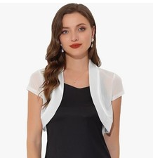 Bolero weiß Mesh mit Satin -