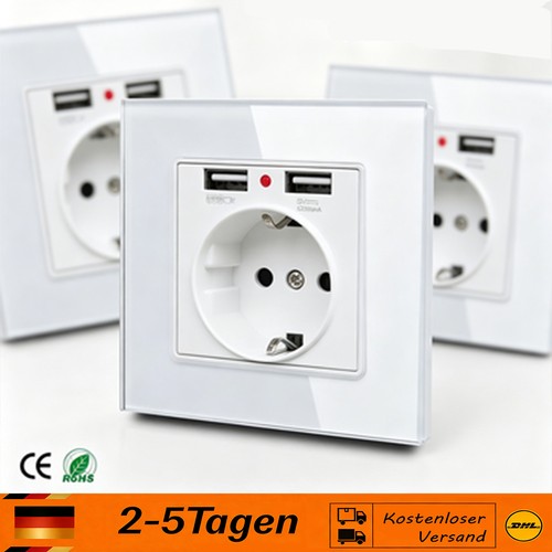 Schuko wandsteckdose mit 2 - wandsteckdose,