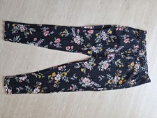 Damen Mädchen Harems  Hose schwarz mit bunten Blumen  Gr. 36  S