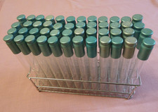 Reagenzgläser mit Alu-Kappen Cap-O-Test 48 Stück und Edelstahl-Ständer Globuli