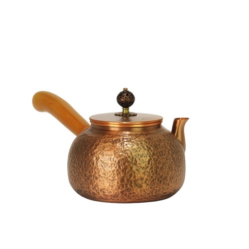Kupfer teekessel mit holzgriff - kupfer,
