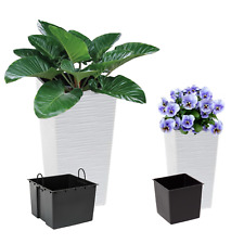 Blumenkübel Wieß 5 Größen Rillen Optik Blumentopf Eckig Pflanzkübel Gerillt Groß