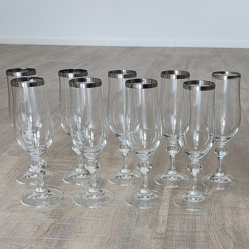 Vintage sektglas silberrand - vintage,