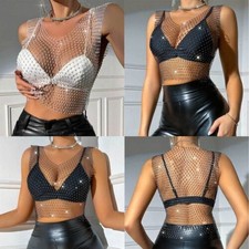 Sexy Netz Top Netzteil Weiß