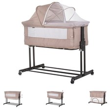 B-Ware Chipolino Beistellbett 2 in 1 Zen Laufstall Moskitonetz Matratze beige