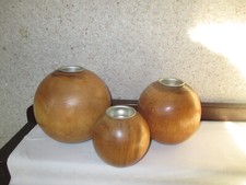 sehr schöne Teelichthalter aus Holz, 3 Holzkugeln Teelicht verschiedene Größen