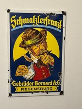 Emailschild Schild Schmalzlerfranzl Gebrüder Bernard AG Regensburg REPLIK