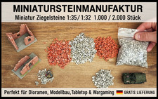 Miniatur Ziegelsteine 1:35 / 1:32 – Diorama & Modellbau – 1.000 / 2.000 Stück