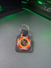 Elo leather metal keyring - metal,