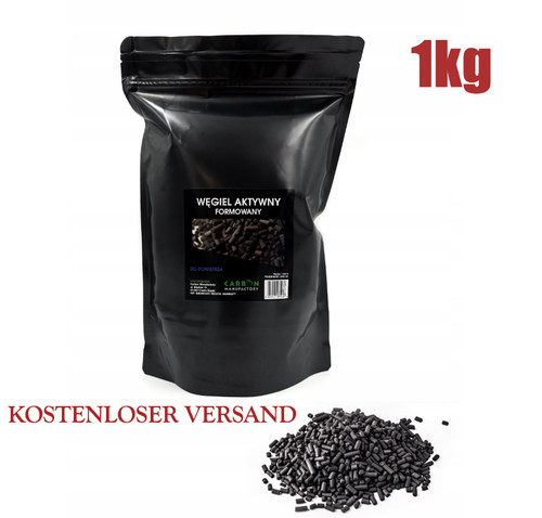 Aktivkohle pellets 4mm 1kg - aktivkohle, 1kg/5l