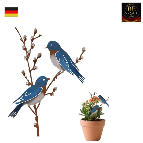 Vogel gartenstecker blau 30cm - vogel,