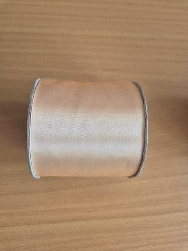Creme satinband 75mm - creme,