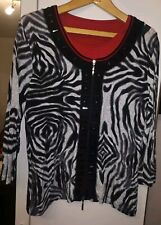 GELCO Strickjacke Bluse Shirt Zebra Glitzer Gr 38 Animalprint 
