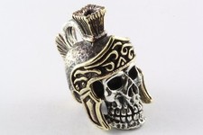 TOTENKOPF SKULL MIT ABNEHMBAREM HELM ANHÄNGER SILBERANHÄNGER 925 SILBER / 357