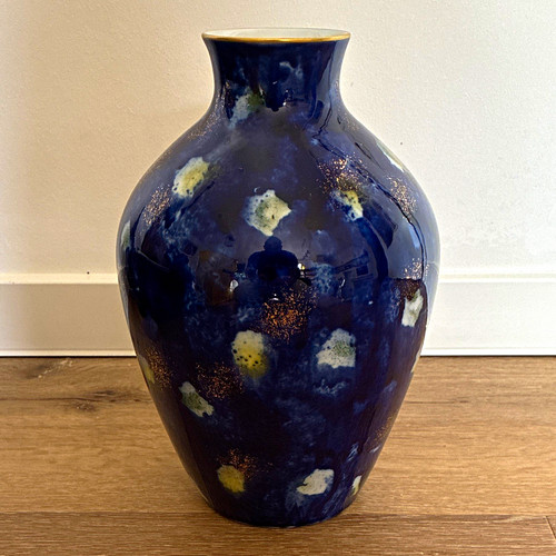 Porzellan vase blau echt - vase, blau,