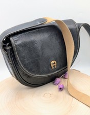 Etienne Aigner Umhängetasche, Schwarz Leder 80er Vintage