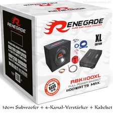 Renegade 1100 Watt car hifi Set Komplettanlage Auto Sub Verstärker RBK1100XL