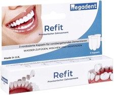 Dr Denti Refit Zementkapseln zur temporären Verwendung 1 Packung mit 3 Kapseln, 